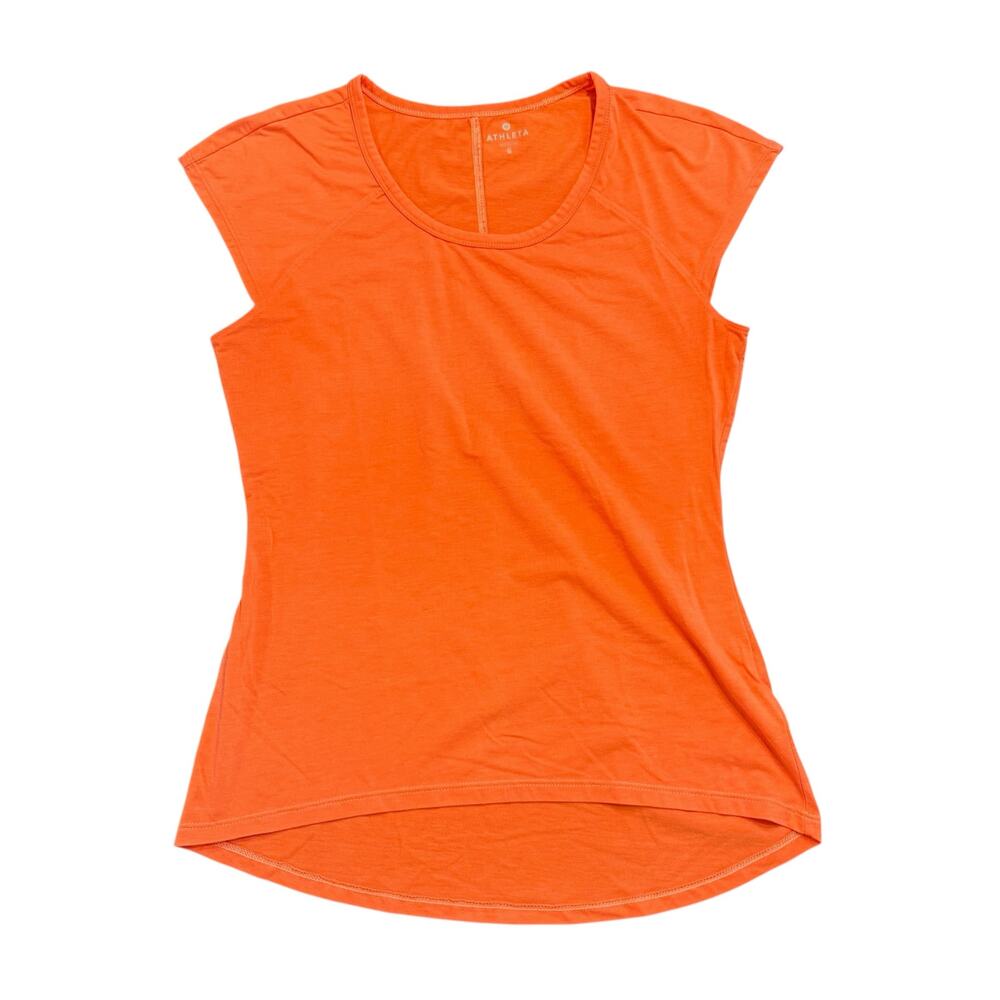 Athleta Women’s coral tee, cap sleeve, Size Small